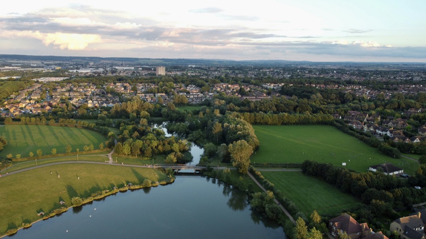 Aerial view of Milton Keynes